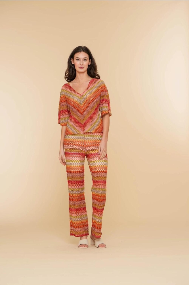 PANTS ZIGZAG 41363 60 000705 - stone/pink/orange